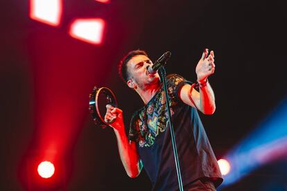 Juan Pedro Martín, 'Pucho', vocalista de Vetusta Morla, durante su concierto en Mad Cool, el pasado 12 de julio. 