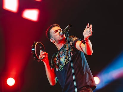 Juan Pedro Martín, 'Pucho', vocalista de Vetusta Morla, durante su concierto en Mad Cool, el pasado 12 de julio.