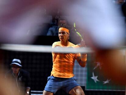 Nadal, durante el partido contra Kohlschreiber.