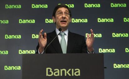 El presidente de Bankia, Jos&eacute; Ignacio Goirigolzarri, en la presentaci&oacute;n del plan estrat&eacute;gico el mi&eacute;rcoles.