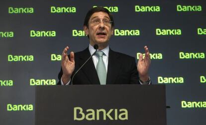 El presidente de Bankia, José Ignacio Goirigolzarri, en la presentación del plan estratégico el miércoles.