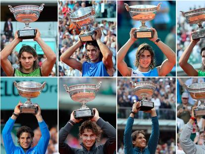 Los 12 títulos de Rafael Nadal en Roland Garros