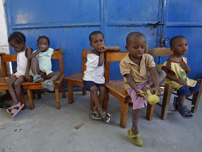 Un grupo de niños en el orfanato Le Coeur du Marie, en la capital haitiana.