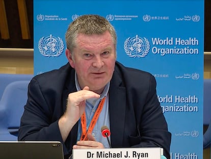 Michael Ryan, director del programa de emergencias de la OMS, durante su comparecencia del lunes en Ginebra.