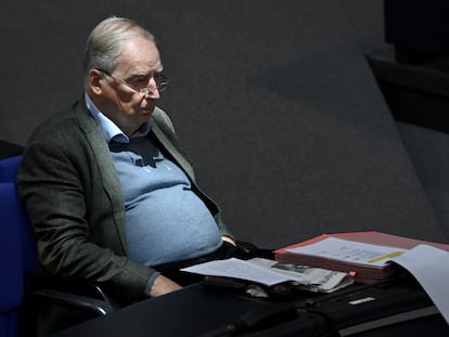 Alexander Gauland, uno de los dos portavoces parlamentarios de Alternativa para Alemania (AfD), el 7 de septiembre en el Bundestag.