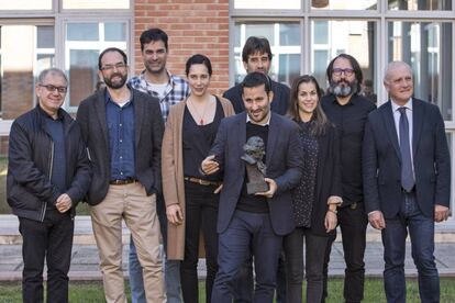 El consejero de Educaci&oacute;n y Cultura, Vicent Marz&agrave;, con los nominados valencianos a los premios Goya.