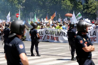 Manifestacion de taxistas en Madrid.