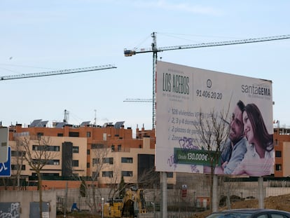 Construcción de viviendas de protección oficial en Colmenar Viejo (Madrid), en febrero de 2022.