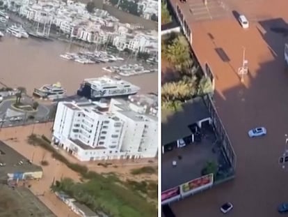 Las imágenes captadas por los drones de la Guardia Civil muestran los estragos del temporal en Ibiza