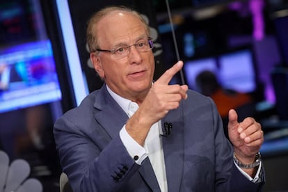 Larry Fink, presidente y CEO de BlackRock, en la Bolsa de Nueva York.