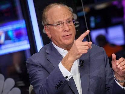 Larry Fink, presidente y CEO de BlackRock, en la Bolsa de Nueva York.