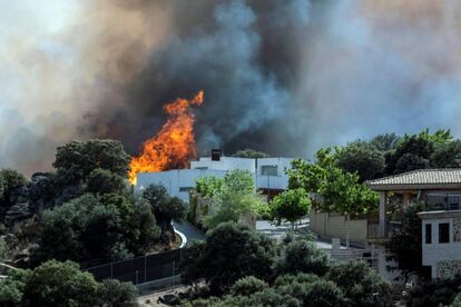 Imagen del incendio forestal en Toledo.