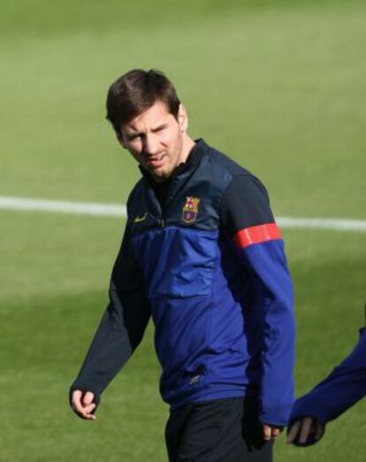 Messi, en el entrenamiento.