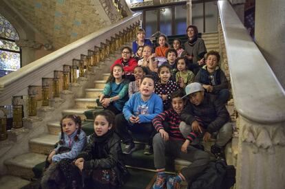 Nens i nenes d'un dels cors del programa Clavé XXI al Palau de la Música.