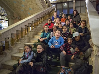 Nens i nenes d'un dels cors del programa Clavé XXI al Palau de la Música.