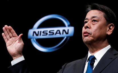 Makoto Uchida, consejero delegado de Nissan, en una rueda de prensa.