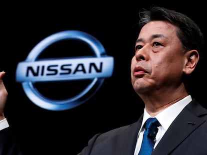 Makoto Uchida, consejero delegado de Nissan, en una rueda de prensa.