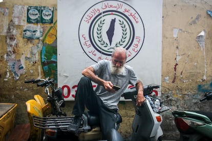 A man at the Mar Elias Palestinian refugee camp in Beirut.