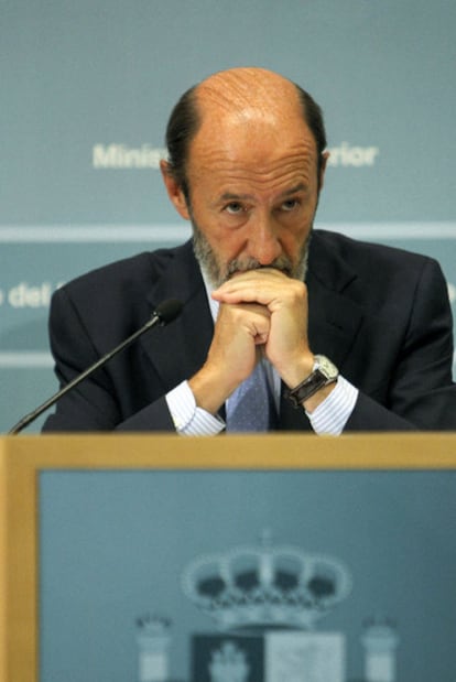 El ministro del Interior, Alfredo Pérez Rubalcaba.