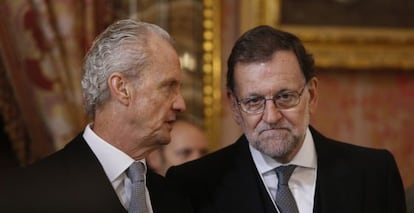 Mariano Rajoy conversa amb Pedro Morenés durant la Pascua Militar.