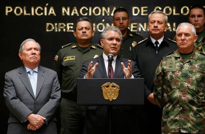 El presidente colombiano, Iván Duque, esta semana durante una conferencia de prensa.