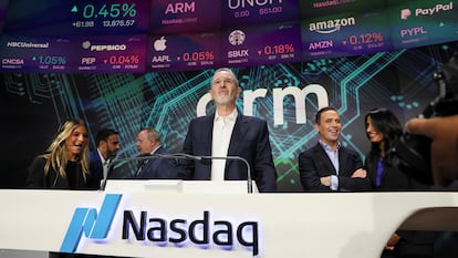 Rene Haas, consejero delegado de ARM Holdings, en el estreno de la empresa en el Nasdaq, el 14 de septiembre de 2023.