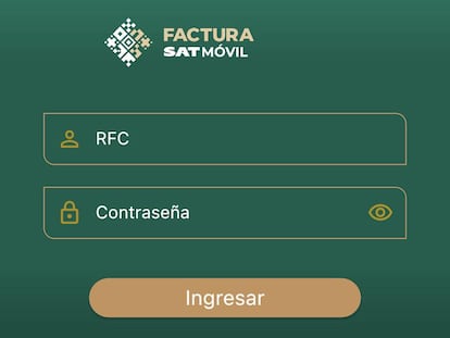 Pantalla de inicio de la nueva aplicación del SAT.