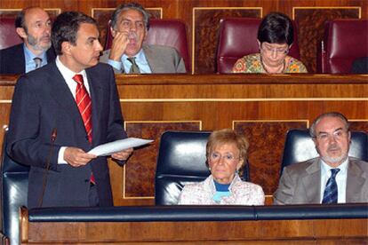 José Luis Rodríguez Zapatero, durante la sesión de control al Gobierno esta tarde en el Congreso de los Diputados.