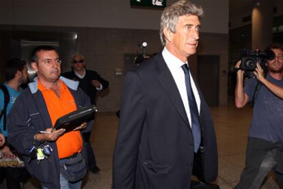 Pellegrini, en el aeropuerto de Málaga