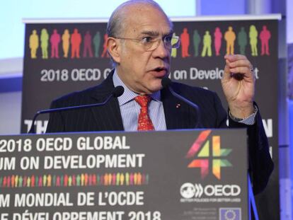 El secretario general de la OCDE, Ángel Gurría, en la sesión inaugural del foro global de desarrollo.