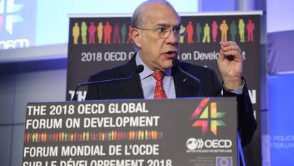 El secretario general de la OCDE, Ángel Gurría, en la sesión inaugural del foro global de desarrollo.