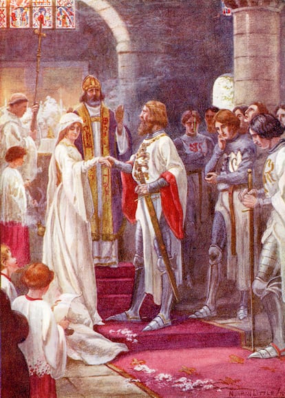 El enlace entre Ginebra y el rey Arturo, extraído del libro 'The Gateway to Tennyson', publicado en 1910.