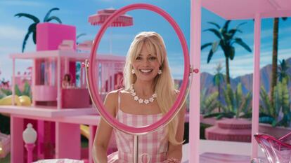 Margot Robbie in a scene from 'Barbie'.