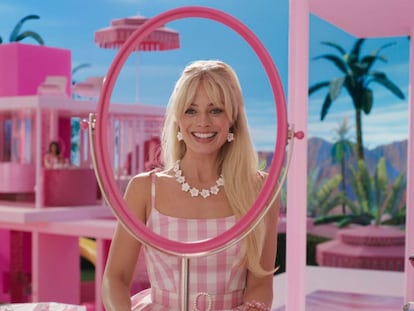 Margot Robbie in a scene from 'Barbie'.