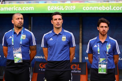 Walter Samuel, Lionel Scaloni y Pablo Aimar, en una imagen de archivo.