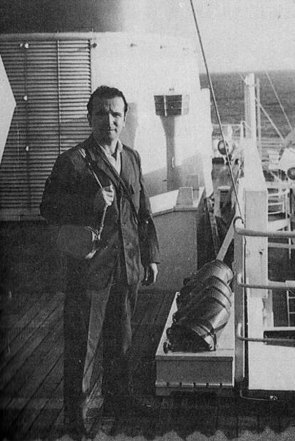José Fernández, rumbo a Cuba a bordo del <i>Mijail Kalinin,</i><b> en 1962.</b>