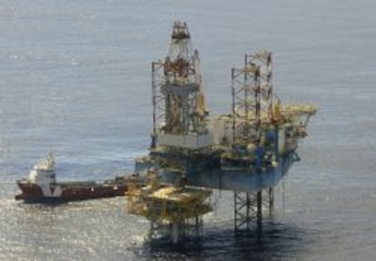 Plataforma del almacén subterráneo de gas natural del Proyecto Castor, en la costa de Vinaròs (Castellón).