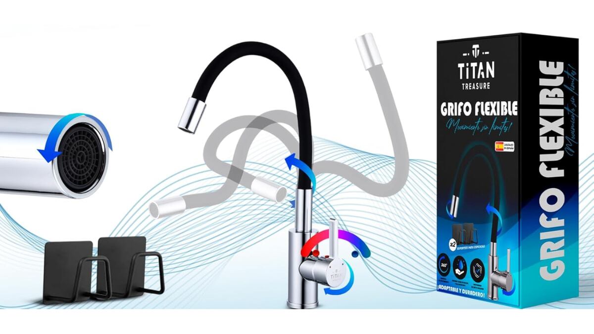 The flexible kitchen faucet includes the necessary accessories for installation.