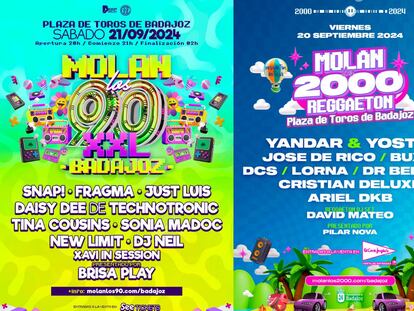 ‘Molan los 90 XXL’ y Molan los 2000 Reggaetón’ en Badajoz