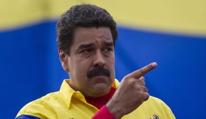 Venezuelan President Nicolás Maduro during a political rally.