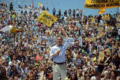 El candidato presidencial Mauricio Macri, el pasado sábado en un acto en Buenos Aires, la ciudad que gobierna desde hace ocho años.