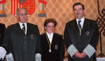 Javier Delgado, Elisa Pérez Vera y Eugeni Gay.