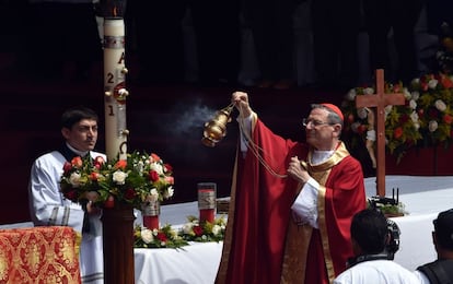 Un momento de la ceremonia de beatificaci&oacute;n de &Oacute;scar Romero, este s&aacute;bado, en San Salvador.  