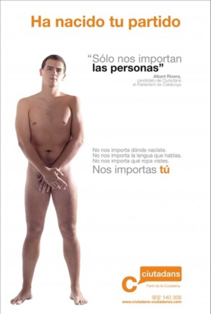 Eight years ago, Albert Rivera had to pose in the nude to attract voter attention.