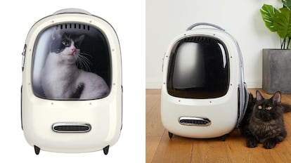 Este modelo de transportín para gatos dispone de una gran cantidad de rejillas para ventilar su interior.