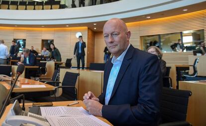 Thomas Kemmerich, del Partido Democrático Libre, recién elegido jefe del Estado federado de Turingia, este miércoles, en Erfurt, en el este de Alemania.