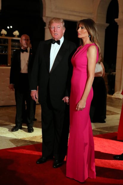 Los Trump a su llegada a la 60º gala anual Red Cross, en Mar-a-Lago (Palm Beach), el 4 de febrero.