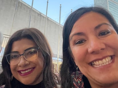 Clara Brugada y Ximena Guzmán, en una fotografía compartida en la cuenta de Facebook de Guzmán.