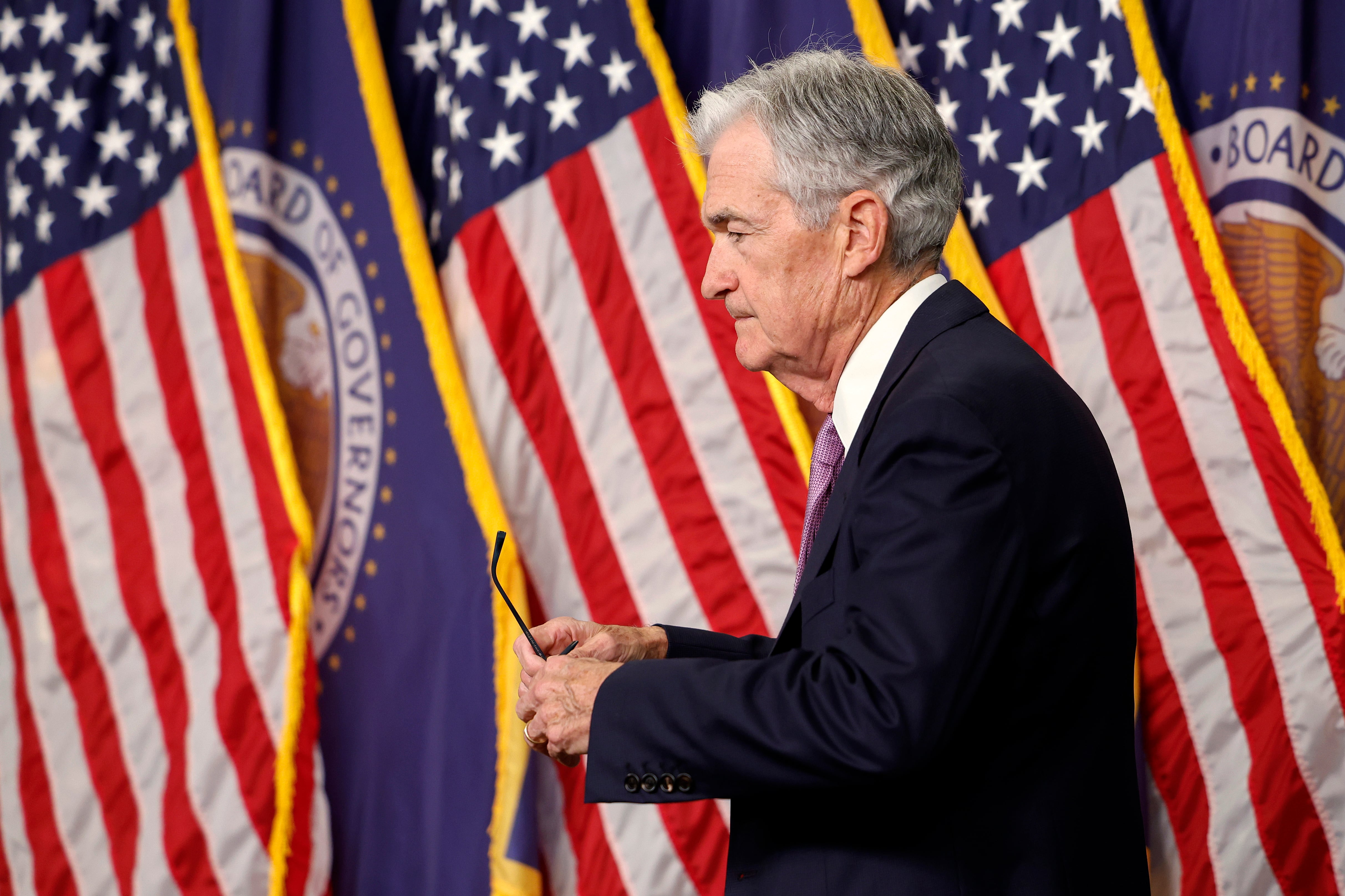 El presidente de la Fed, Jerome Powell, tras la reunión de este miércoles.