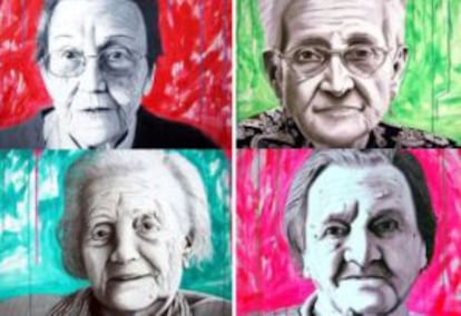 Retratos de mujeres republicanas realizados por el artista Javi Larrauri.